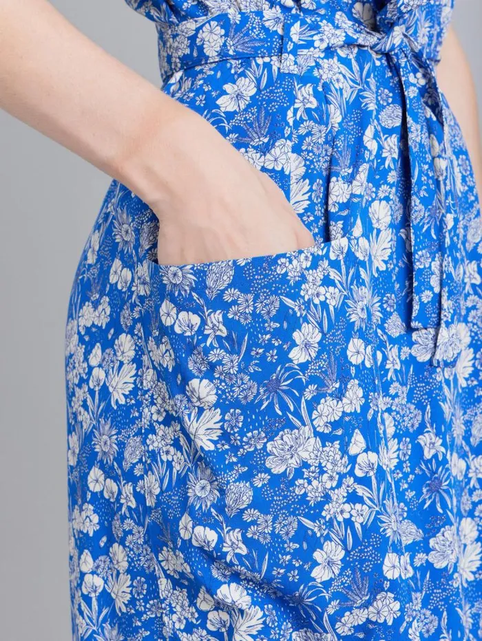 Women Dresses Agns B Blue Voile Flower Print Dress Women Dresses Agns B Blue Voile Flower Print Dress