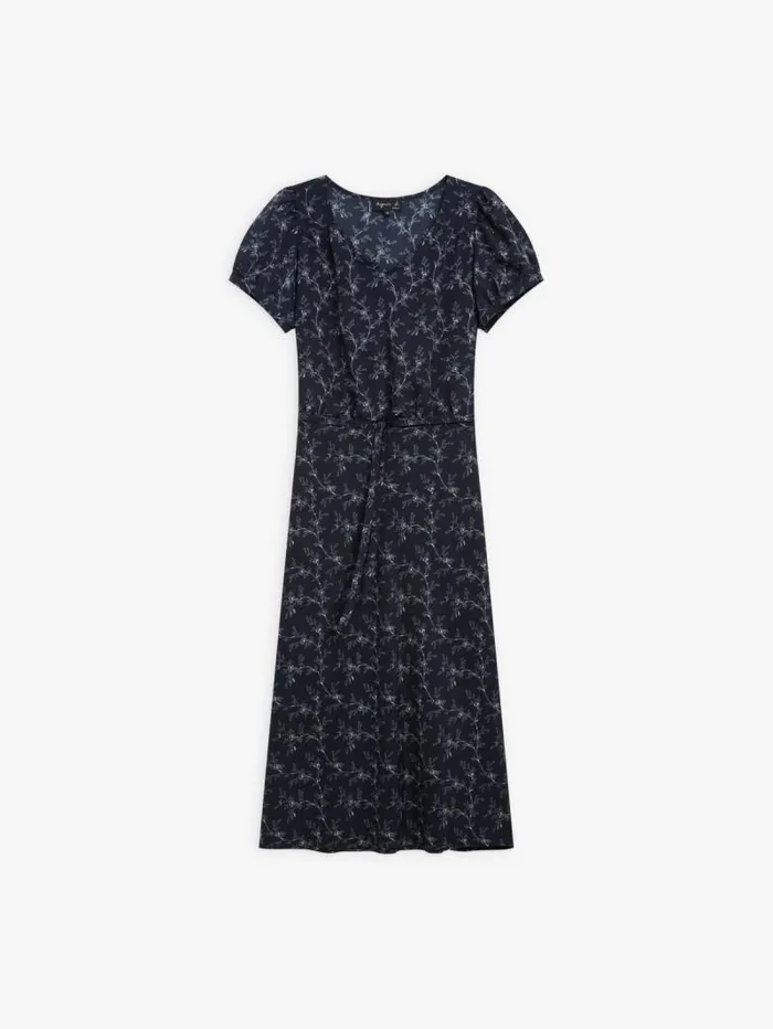 Women Dresses Agns B Midnight Blue Floral Print Pommy Dress