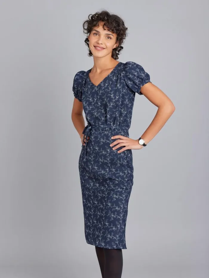 Women Dresses Agns B Midnight Blue Floral Print Pommy Dress Women Dresses Agns B Midnight Blue Floral Print Pommy Dress