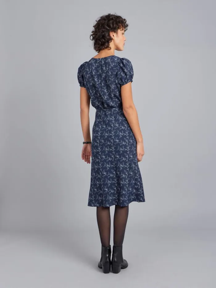 Women Dresses Agns B Midnight Blue Floral Print Pommy Dress Women Dresses Agns B Midnight Blue Floral Print Pommy Dress