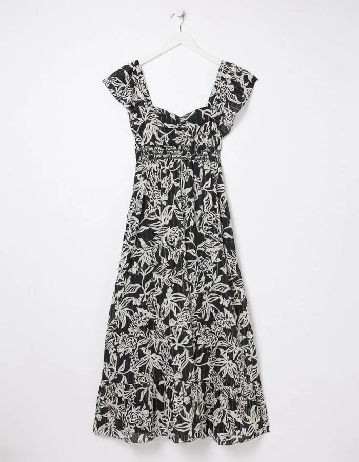 Women Dresses FatFace Dahlia Botanical Midi Dress Black