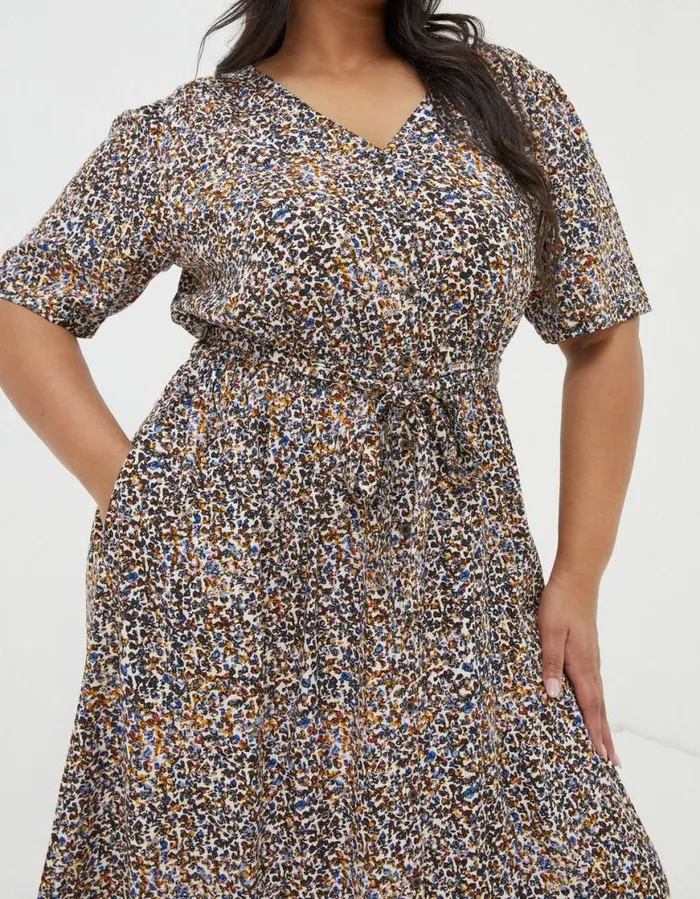 Women Dresses FatFace Estelle Dappled Spot Midi Dress Natural