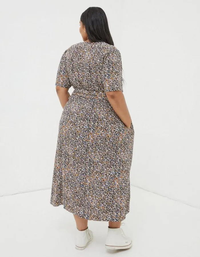 Women Dresses FatFace Estelle Dappled Spot Midi Dress Natural