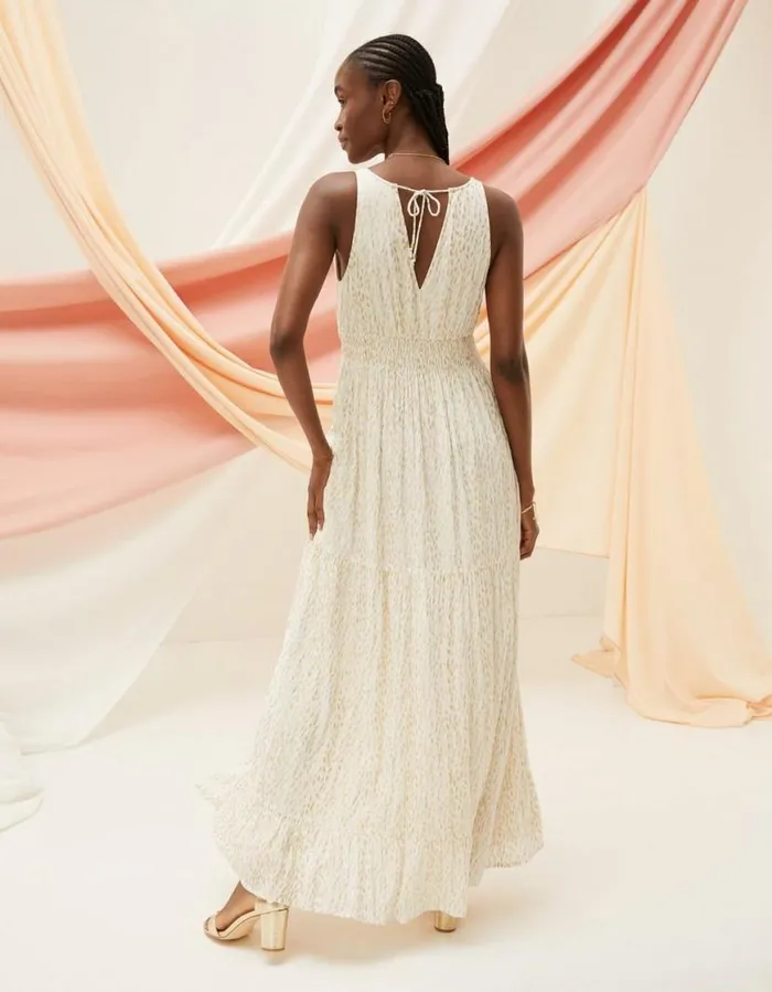 Women Dresses FatFace Ivy Foil Maxi Dress Ivory