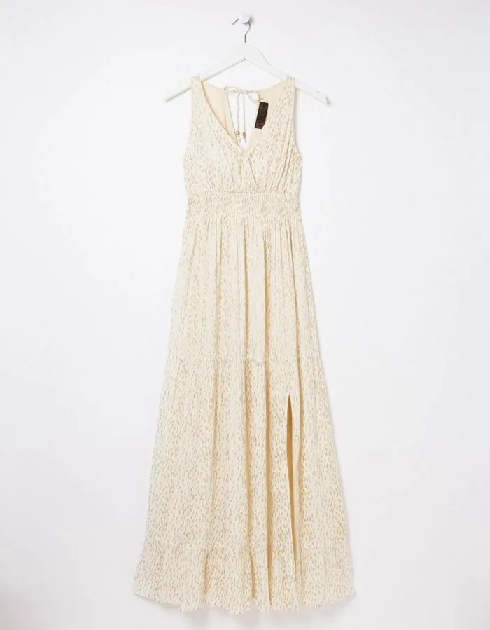 Women Dresses FatFace Ivy Foil Maxi Dress Ivory