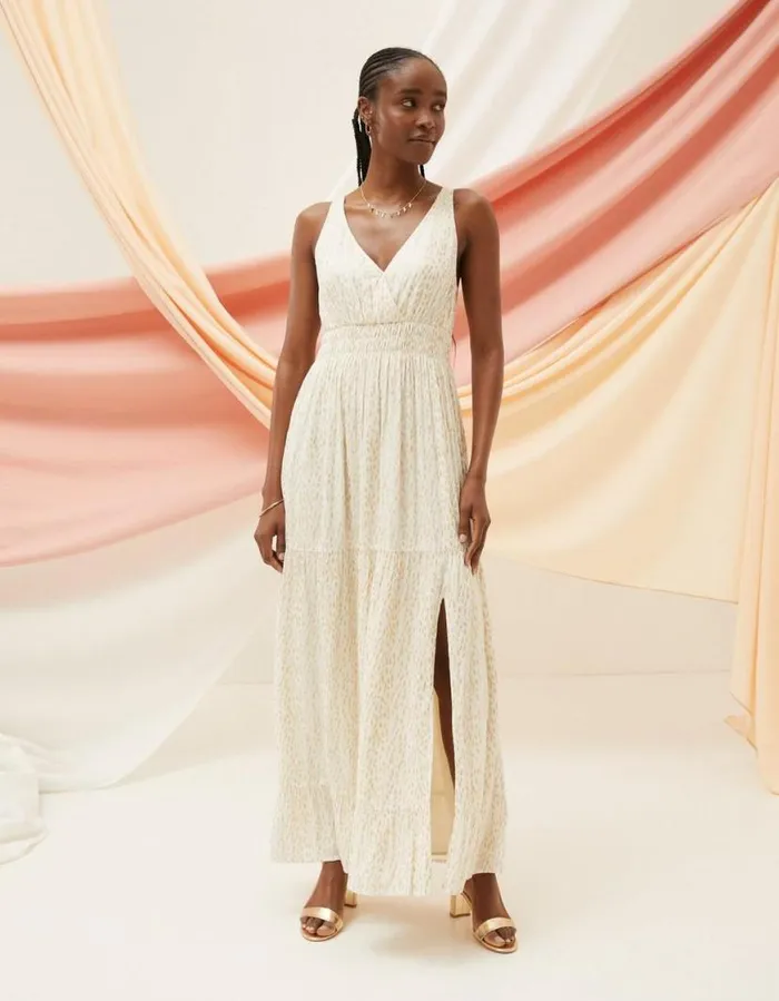 Women Dresses FatFace Ivy Foil Maxi Dress Ivory