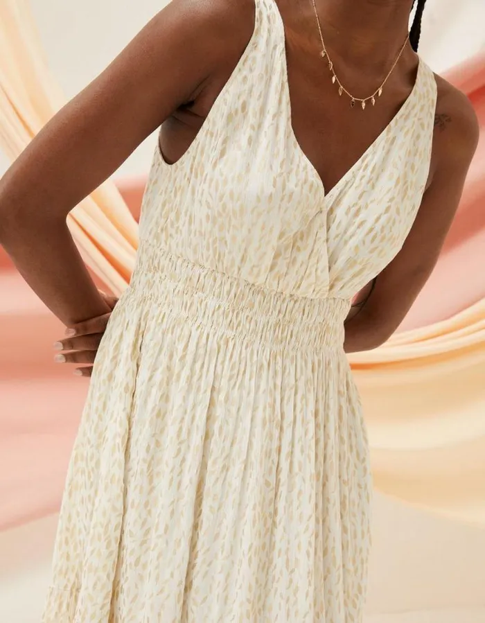 Women Dresses FatFace Ivy Foil Maxi Dress Ivory