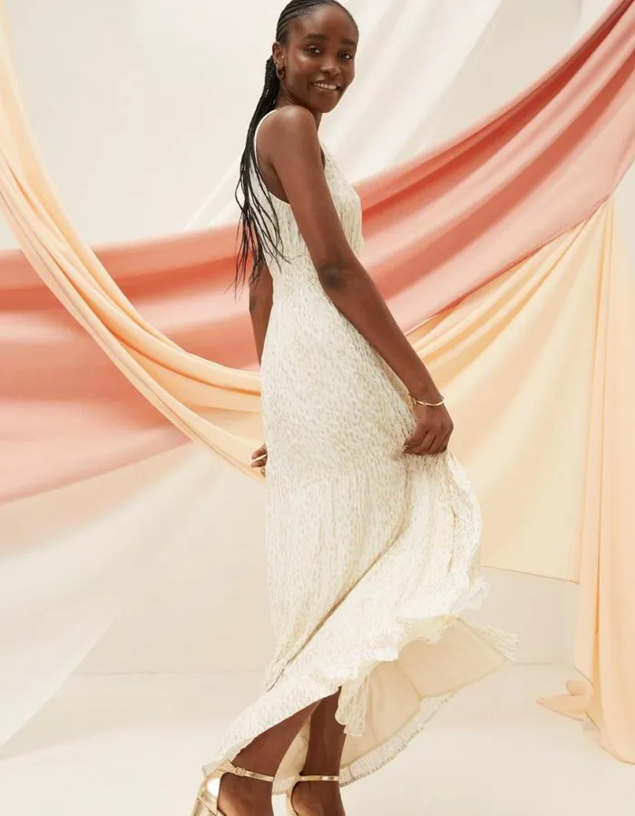 Women Dresses FatFace Ivy Foil Maxi Dress Ivory