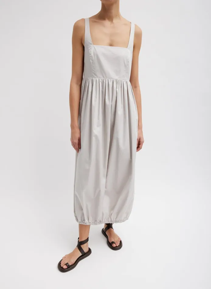 Women Eco Poplin Square Neck Sculpted Dress Stone Tibi Dresses