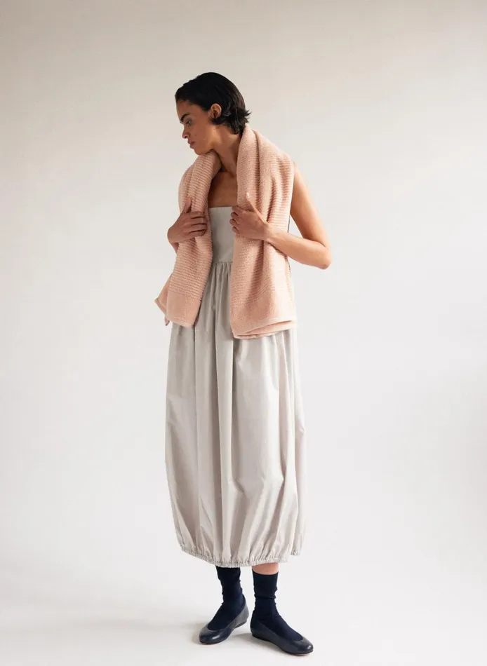Women Eco Poplin Square Neck Sculpted Dress Stone Tibi Dresses