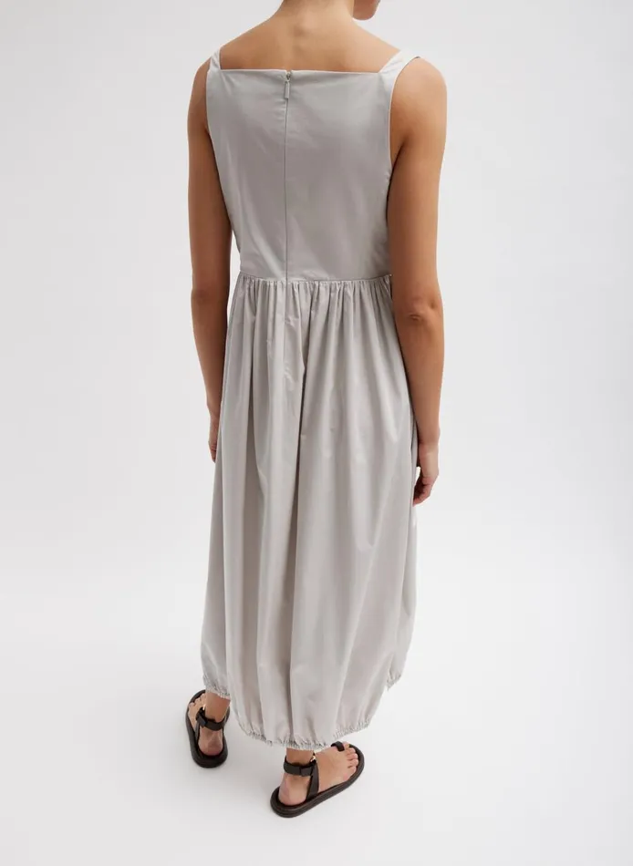 Women Eco Poplin Square Neck Sculpted Dress Stone Tibi Dresses