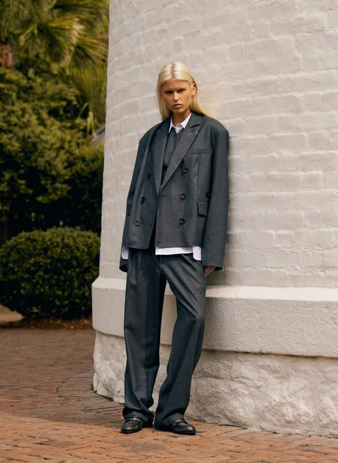 Women Ellis Suiting Derrick Trouser Grey Multi Tibi Suits