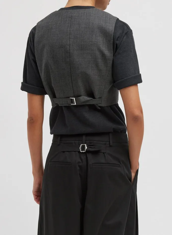 Women Ellis Suiting Shrunken Vest Grey Multi Tibi Tops