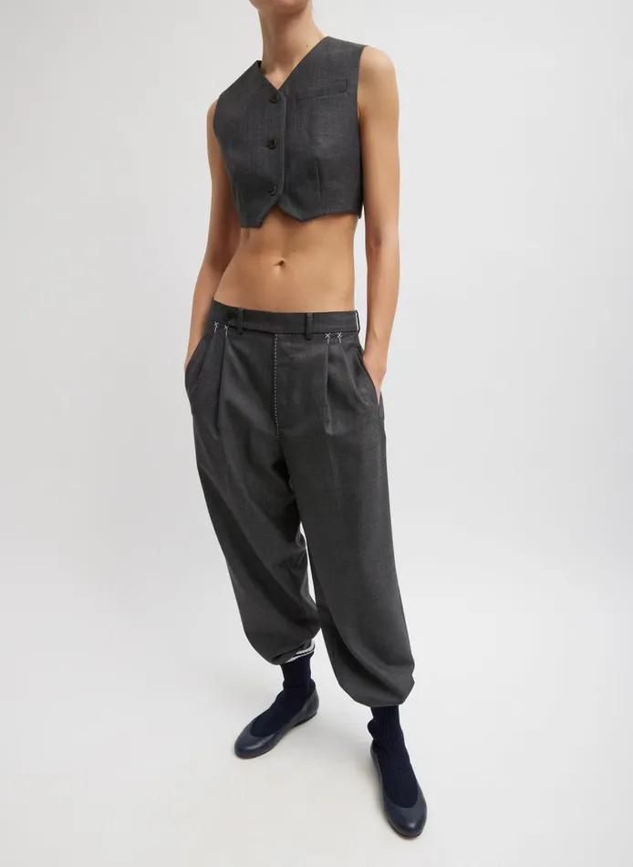 Women Ellis Suiting Shrunken Vest Grey Multi Tibi Tops