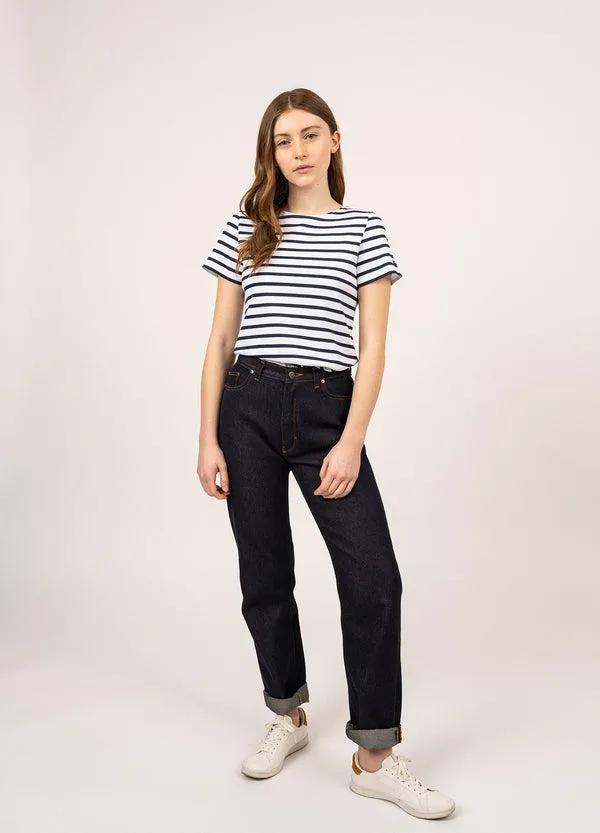 Women ETRILLE White Navy Saint James Breton Striped Shirts