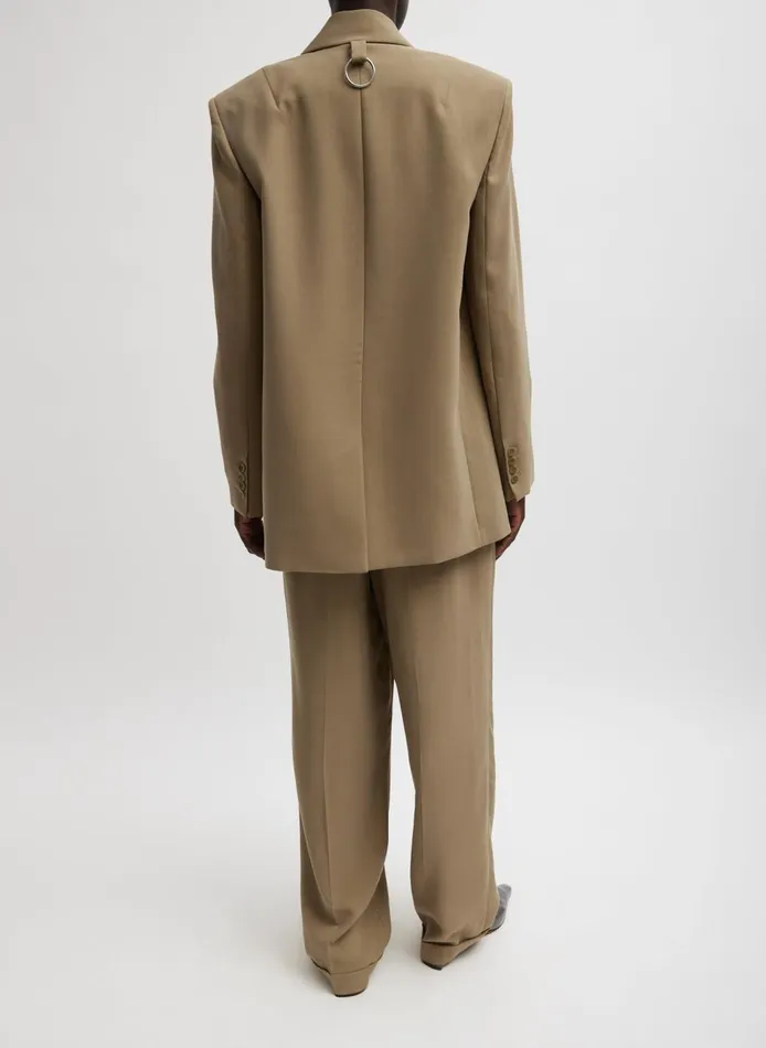 Women Fluid Suiting Double Breasted Blazer Walnut Tibi Jackets and Outerwear
