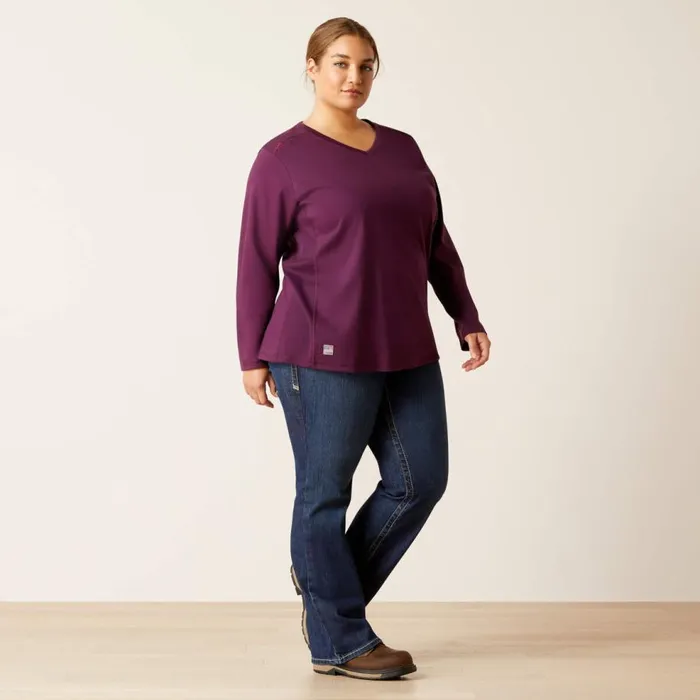 Women FR AC Crew Top Potent Purple Ariat TShirts and Tops Women FR AC Crew Top Potent Purple Ariat TShirts and Tops