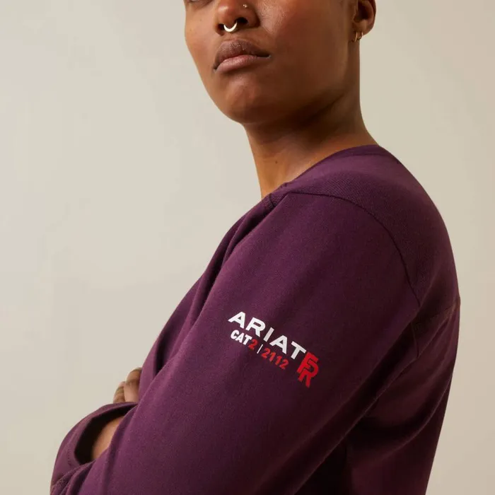 Women FR AC Crew Top Potent Purple Ariat TShirts and Tops Women FR AC Crew Top Potent Purple Ariat TShirts and Tops