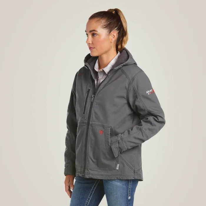 Women FR DuraLight Stretch Canvas Jacket Iron Grey Ariat Workwear