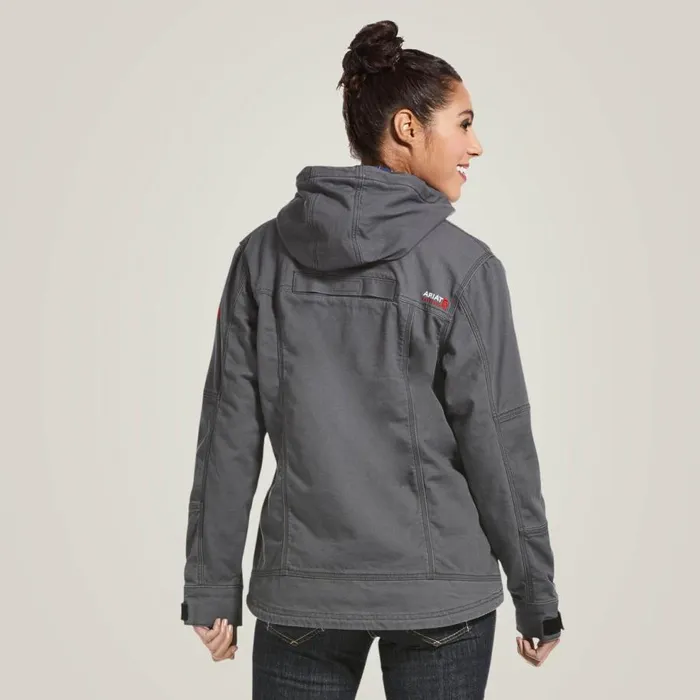 Women FR DuraLight Stretch Canvas Jacket Iron Grey Ariat Workwear Women FR DuraLight Stretch Canvas Jacket Iron Grey Ariat Workwear