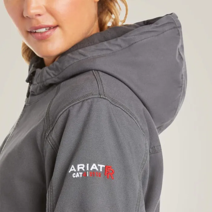 Women FR DuraLight Stretch Canvas Jacket Iron Grey Ariat Workwear Women FR DuraLight Stretch Canvas Jacket Iron Grey Ariat Workwear