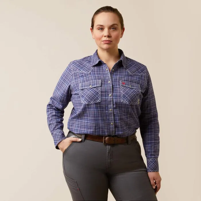 Women FR Tillie Snap Work Shirt Colony Blue Plaid Ariat TShirts and Tops Women FR Tillie Snap Work Shirt Colony Blue Plaid Ariat TShirts and Tops