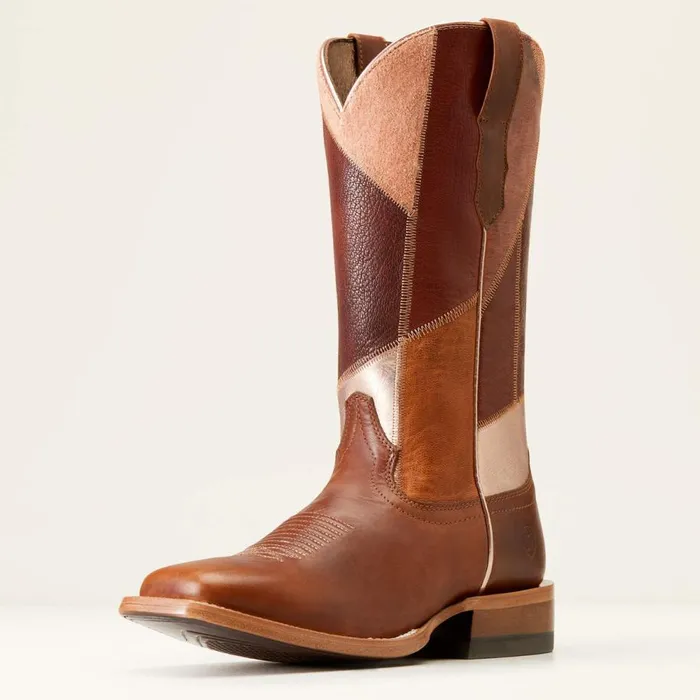 Women Frontier Patchwork Western Boot Dapper Tan Ariat Western Boots