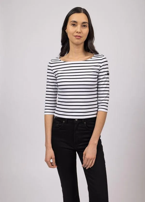 Women GARDECOTE III White Black Saint James Breton Striped Shirts