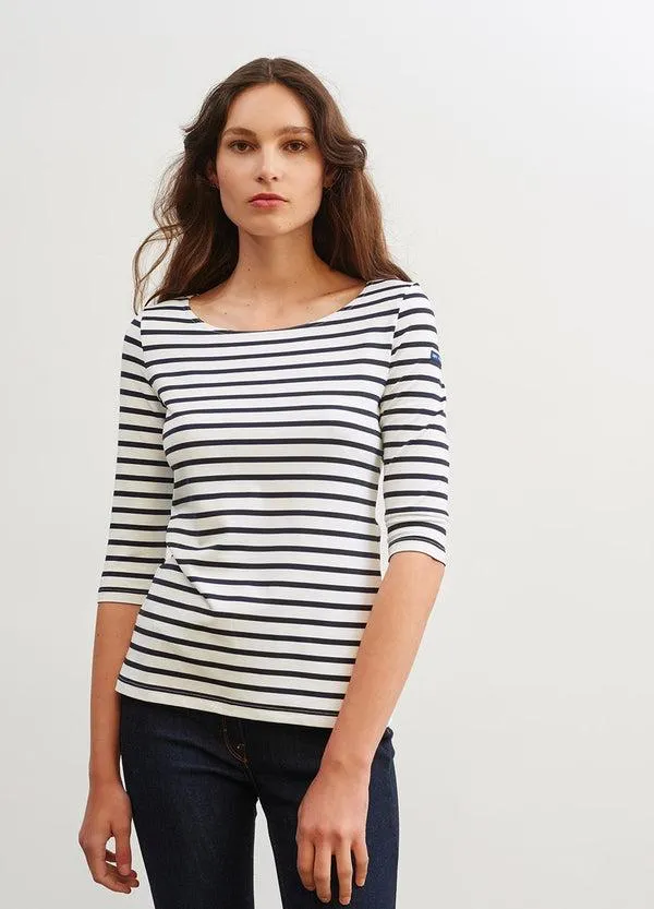 Women GARDECOTE III White Navy Saint James Breton Striped Shirts