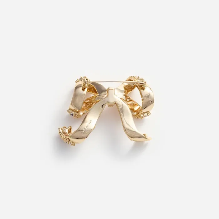 Women Gold Crystal Bow Brooch Self Portrait Jewellery