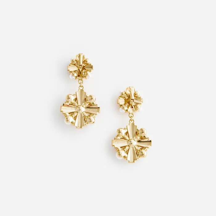 Women Gold Encrusted Tiered Earrings Self Portrait Jewellery