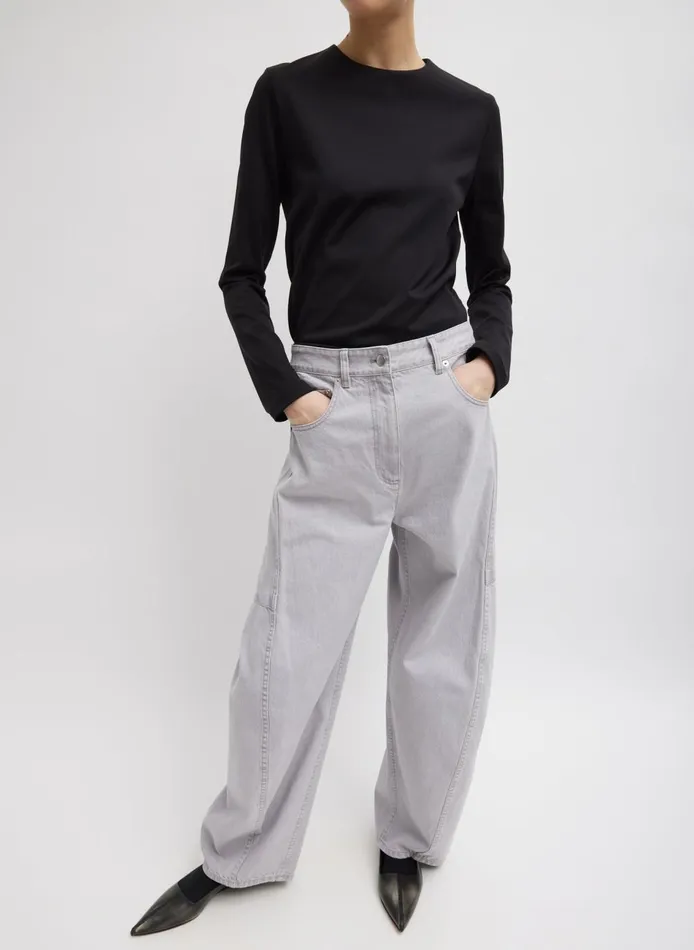 Women Grey Denim Sid Jean Grey Tibi Pants and Shorts