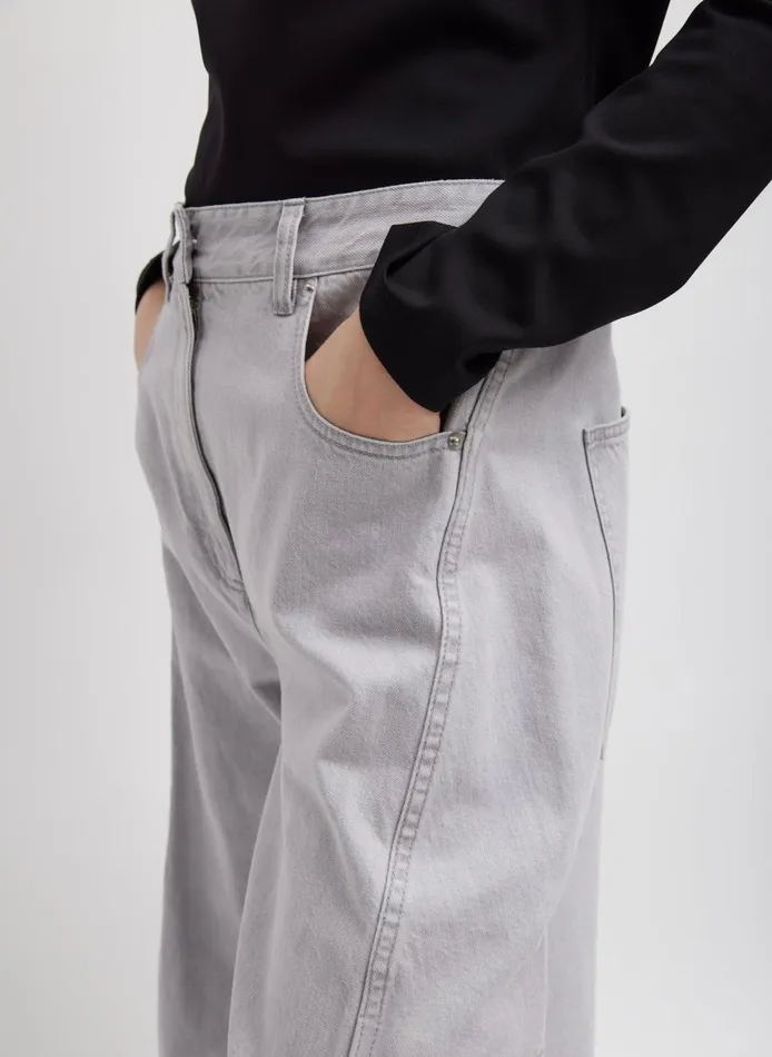Women Grey Denim Sid Jean Grey Tibi Pants and Shorts