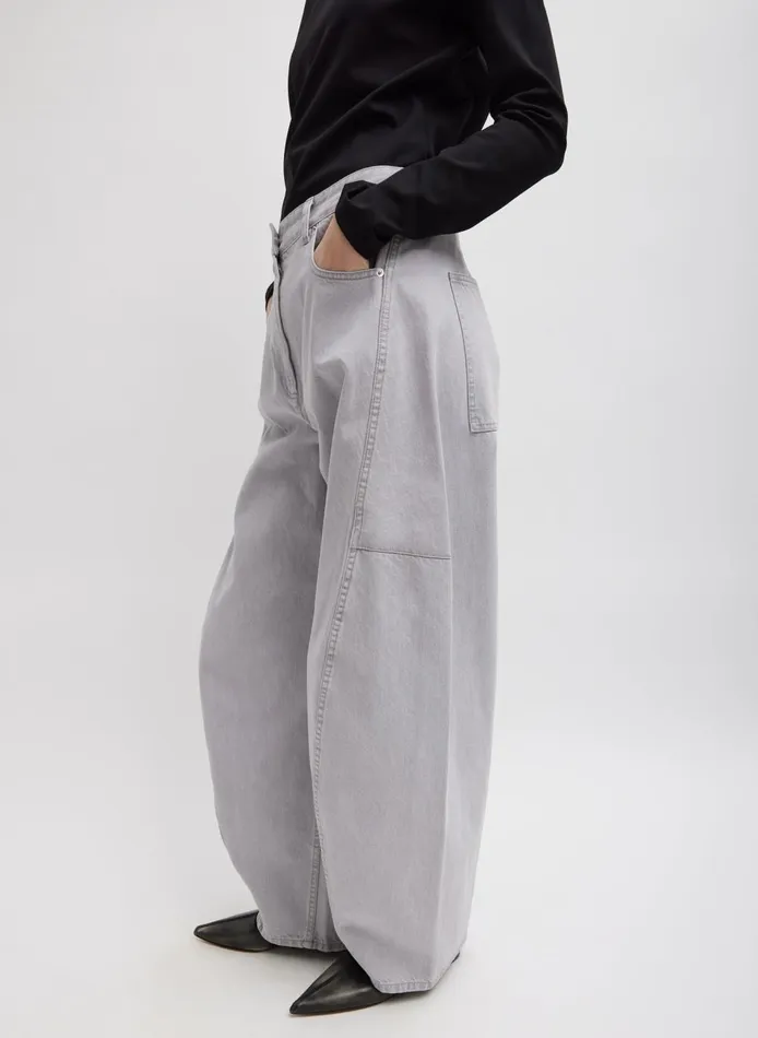 Women Grey Denim Sid Jean Grey Tibi Pants and Shorts