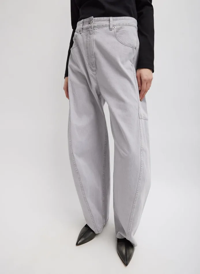 Women Grey Denim Sid Jean Grey Tibi Pants and Shorts