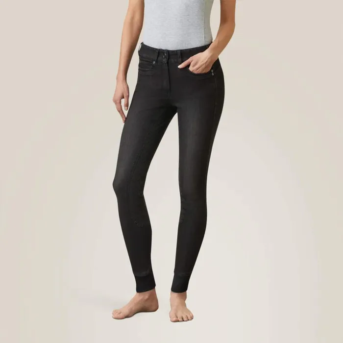 Women Halo B Denim Full Seat Breech Black Rinse Ariat Pants and Shorts