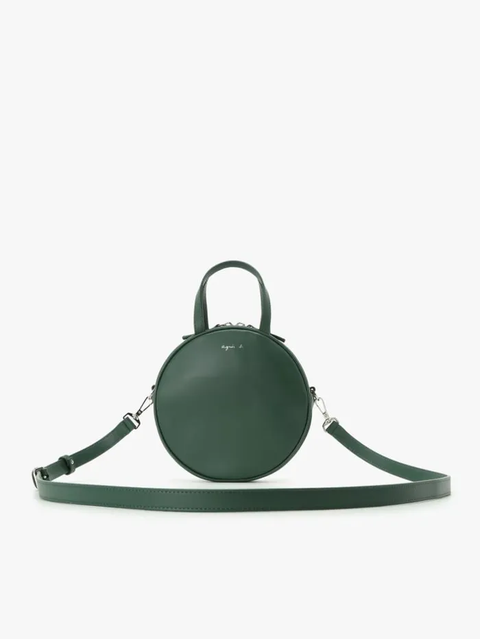 Women Handbags Agns B Green Round Leather Bag