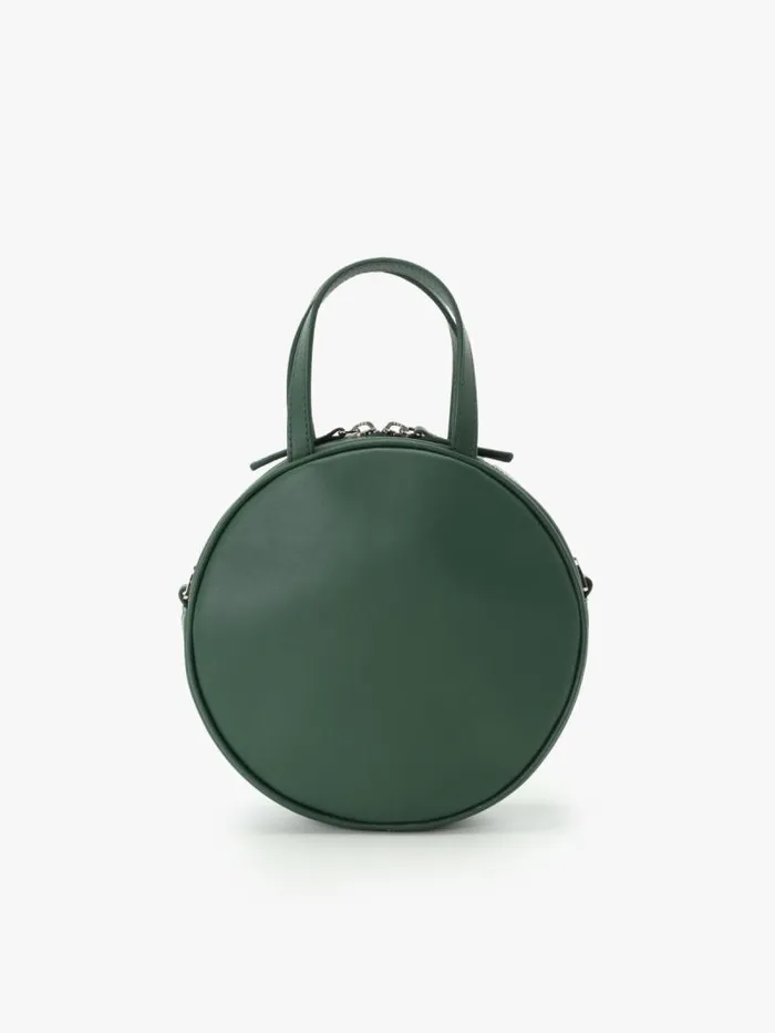 Women Handbags Agns B Green Round Leather Bag