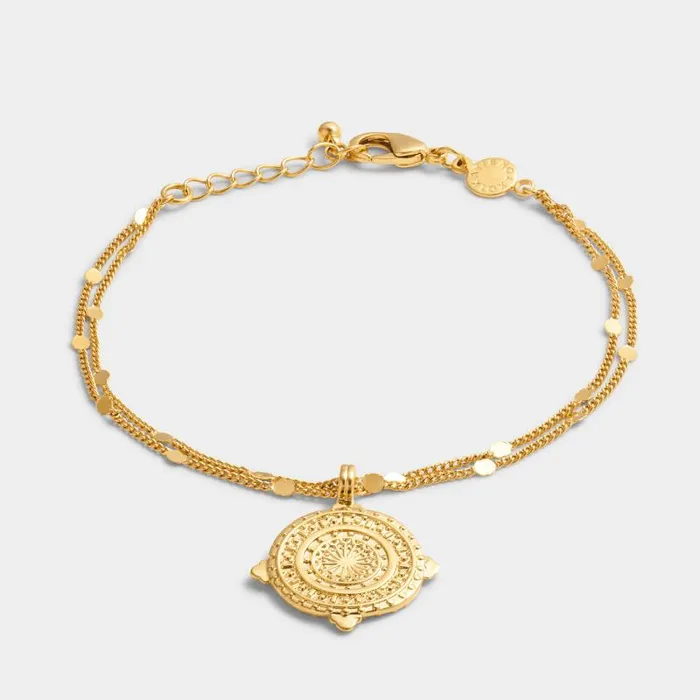 Women Happiness039 Waterproof Gold Antique Coin Bracelet Katie Loxton Bracelets and Rings