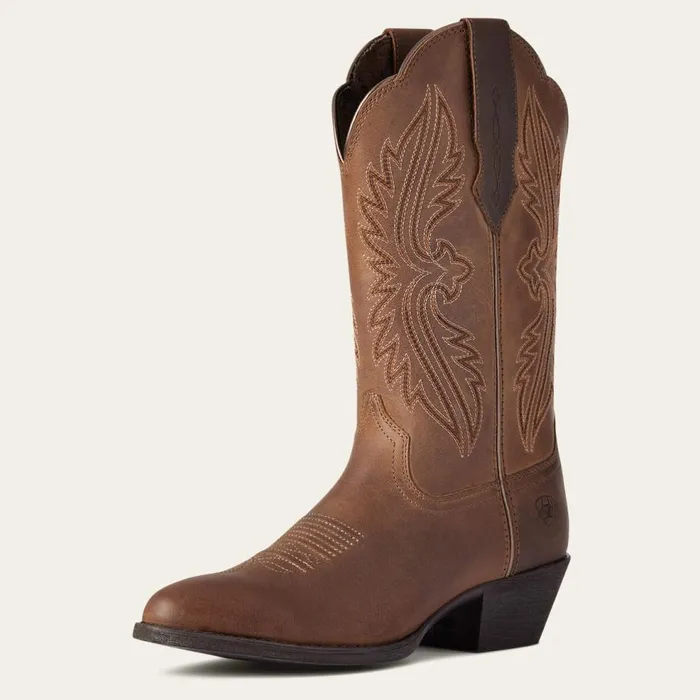 Women Heritage R Toe StretchFit Western Boot Distressed Brown Ariat Western Boots