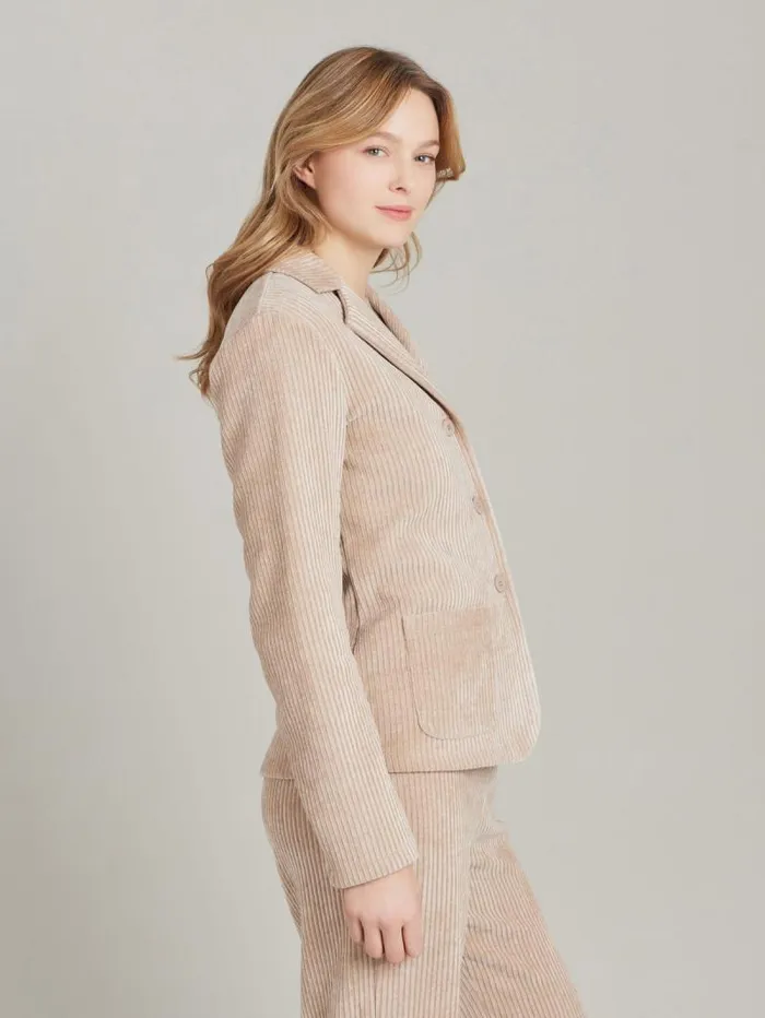 Women Jackets and Coats Agns B Beige Jersey Velours New College Jacket