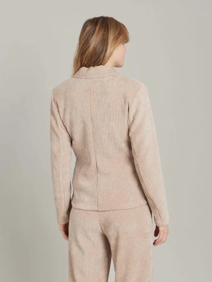 Women Jackets and Coats Agns B Beige Jersey Velours New College Jacket