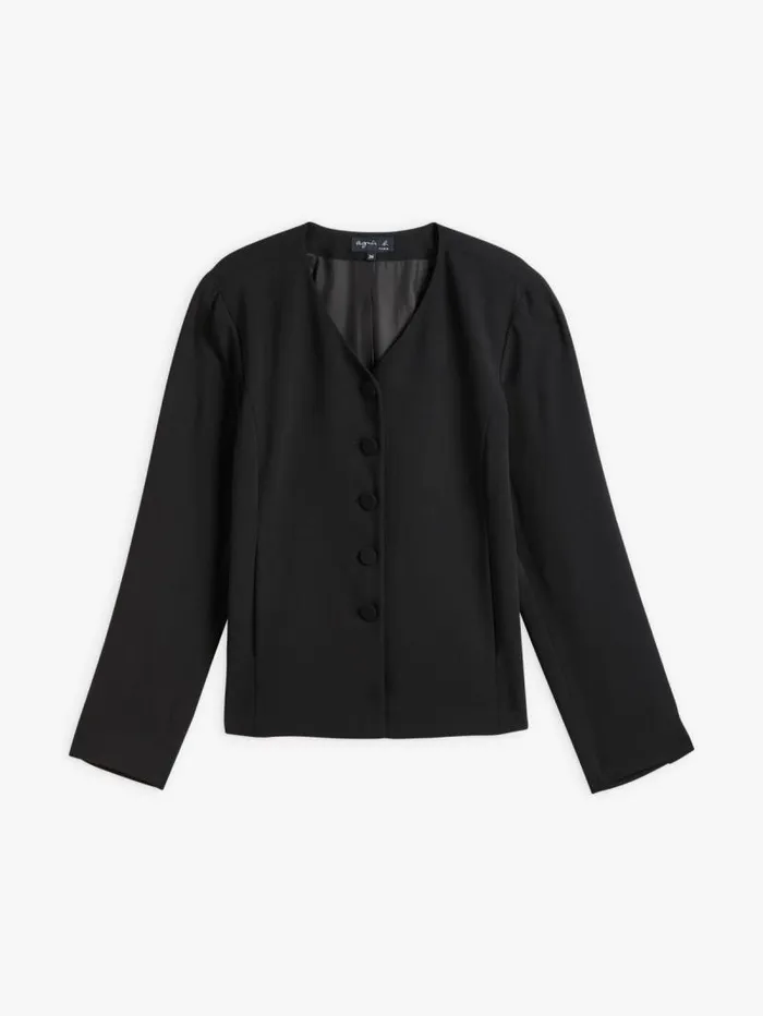 Women Jackets and Coats Agns B Black Polyester Jacket