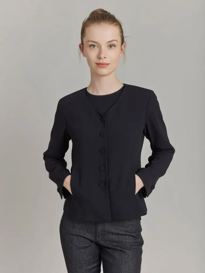 Women Jackets and Coats Agns B Black Polyester Jacket