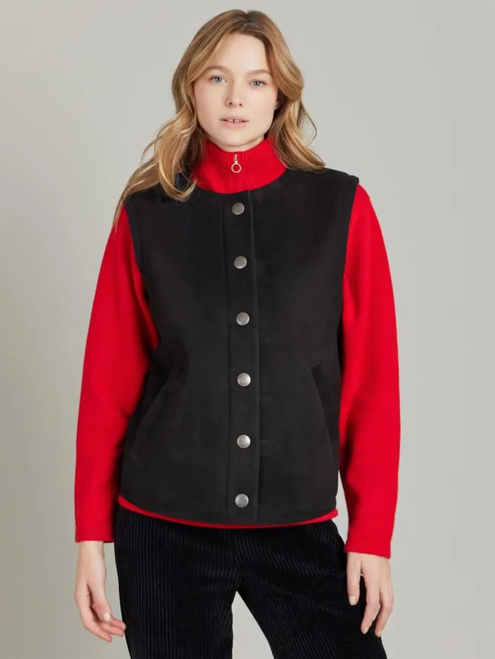 Women Jackets and Coats Agns B Black Shearling Leather Vest