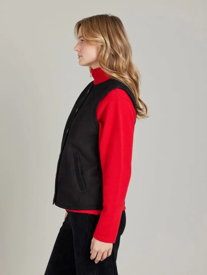Women Jackets and Coats Agns B Black Shearling Leather Vest
