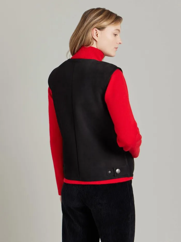 Women Jackets and Coats Agns B Black Shearling Leather Vest