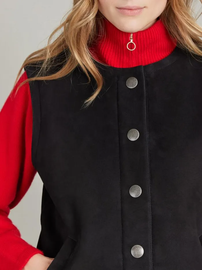 Women Jackets and Coats Agns B Black Shearling Leather Vest