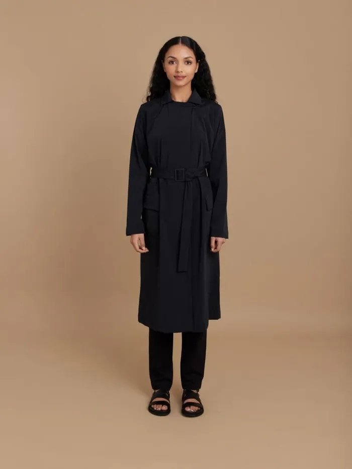 Women Jackets and Coats Agns B Black Technical Fabric Waterproof Windproof Coat
