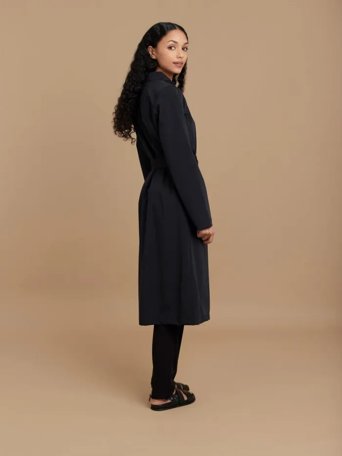 Women Jackets and Coats Agns B Black Technical Fabric Waterproof Windproof Coat